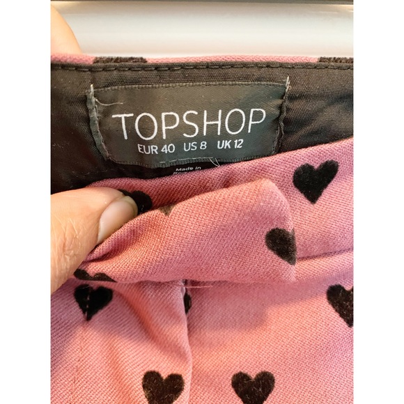 Topshop Pink Heart Print Trousers - Picture 6 of 7
